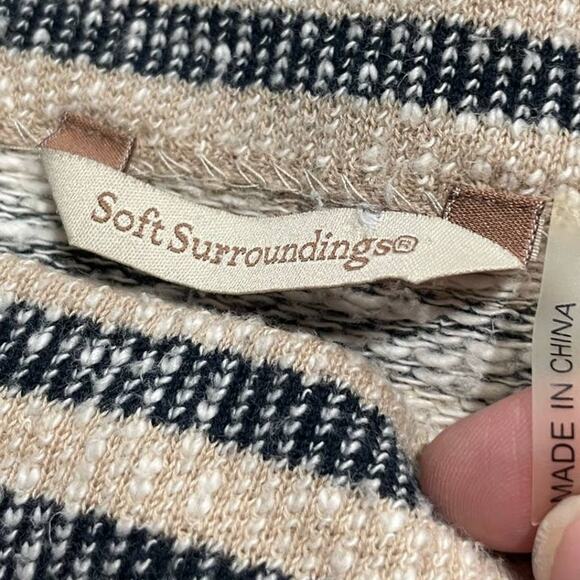 Soft Surroundings Womens Small Mariana Nautical Striped Terry Knit Tunic Sweater - Picture 7 of 10